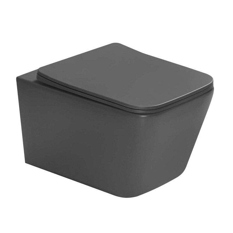 Изображение товара Унитаз подвесной безободковый SantiLine SL-5007DG, темно-серый матовый