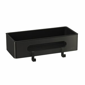 Изображение товара Полка для душа Lemark Shelf line черная с крючками, 30 см, нержавеющая сталь