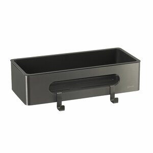 Изображение товара Полка для душа Lemark Shelf line 9776045 с крючками графит 30 см для ванной
