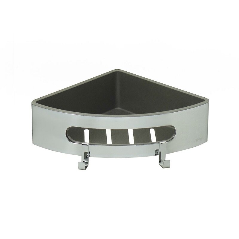 Изображение товара Полка Lemark Shelf line 9771046: 22 см, хром/графит, угловая, крепления скрыты