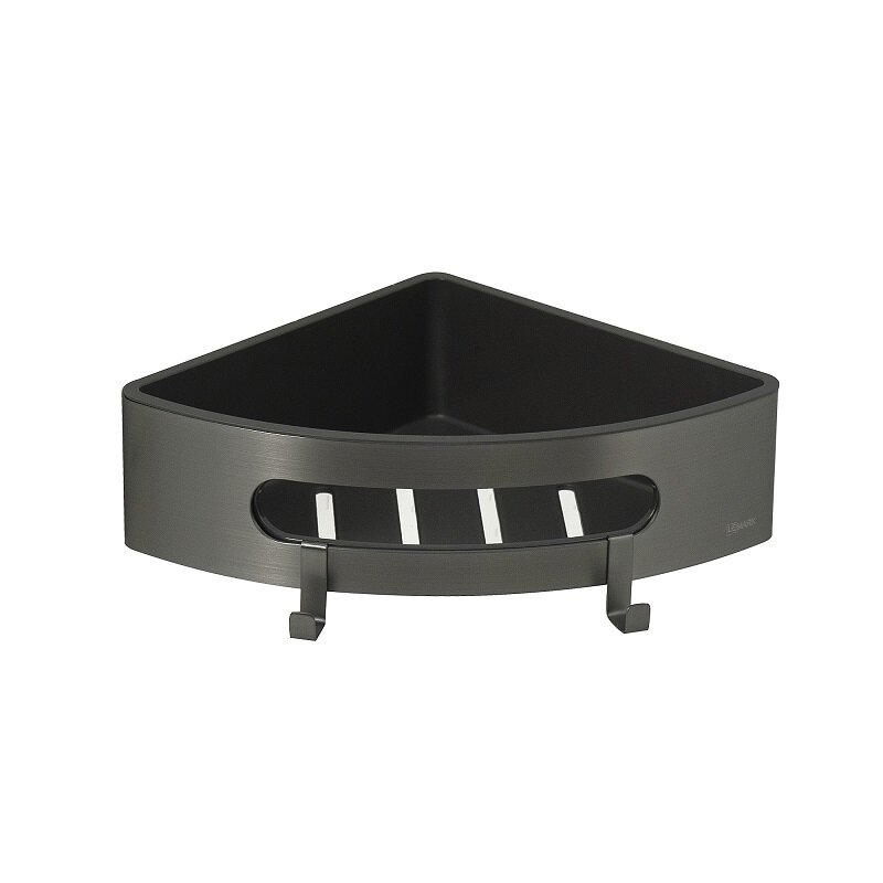 Изображение товара Полка для душа Lemark Shelf line графит, 22 см, с крючками, современный дизайн