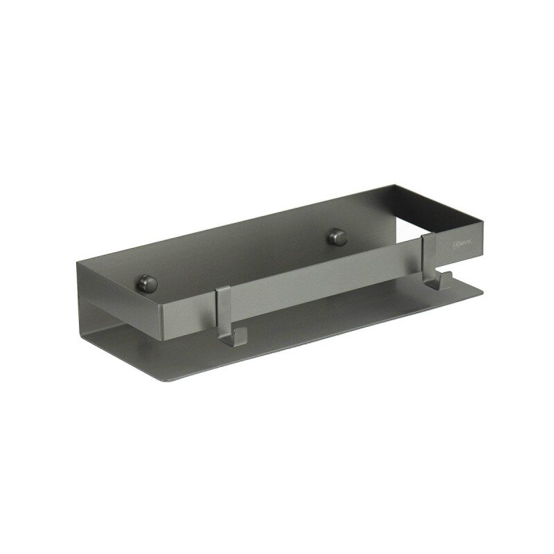 Изображение товара Полка для душа Lemark Shelf line, графит PVD, 30 см с крючками