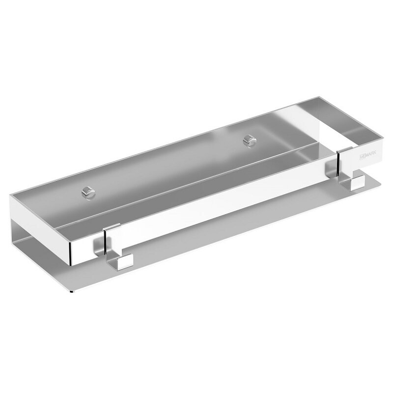 Изображение товара Полка для душа Lemark Shelf line 40 см с крючками хром нержавеющая сталь SUS304