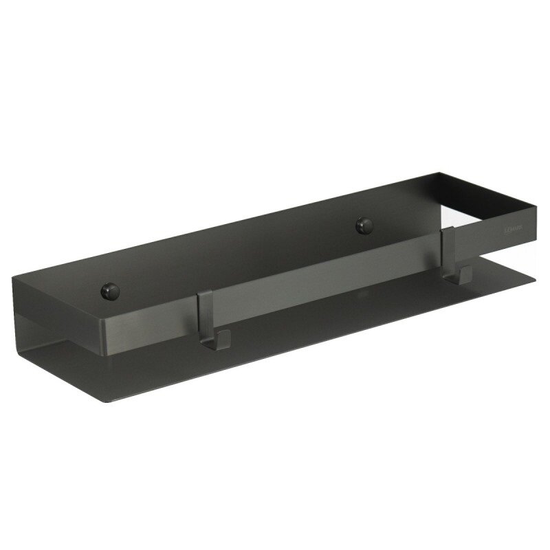 Изображение товара Полка для душа Lemark Shelf line 40 см с крючками графит PVD