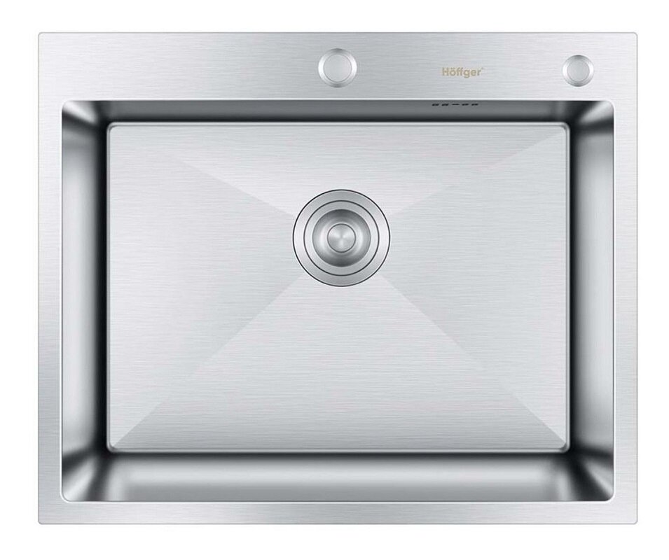 Изображение товара Кухонная мойка Hoffger HFG-6050S satin, 60 см, нержавеющая сталь, серебристый сатиновый Изображение товара Кухонная мойка Hoffger HFG-6050S satin, 60 см, нержавеющая сталь, серебристый сатиновый