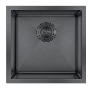 Изображение товара Кухонная мойка Hoffger HFG-4544B black, 45 см, нержавеющая сталь, PVD черный