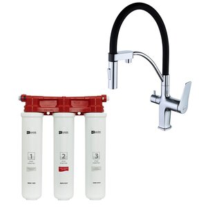 Изображение товара Смеситель для кухонной мойки Lemark Comfort LM3074C085, с фильтром Basic, хром/черный 