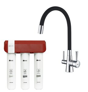 Изображение товара Смеситель для кухонной мойки Lemark Comfort LM3075C086, с фильтром Optima, хром/черный 