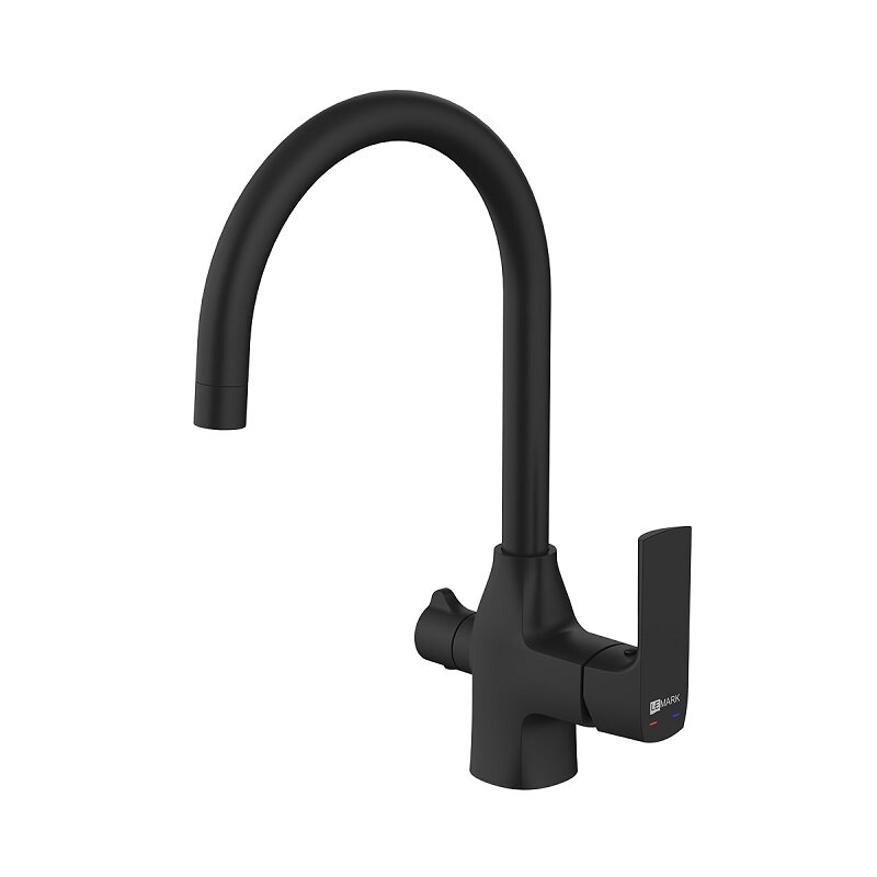 Изображение товара Смеситель для кухонной мойки Lemark Ursus LM7261BL086 с фильтром Optima, черный матовый