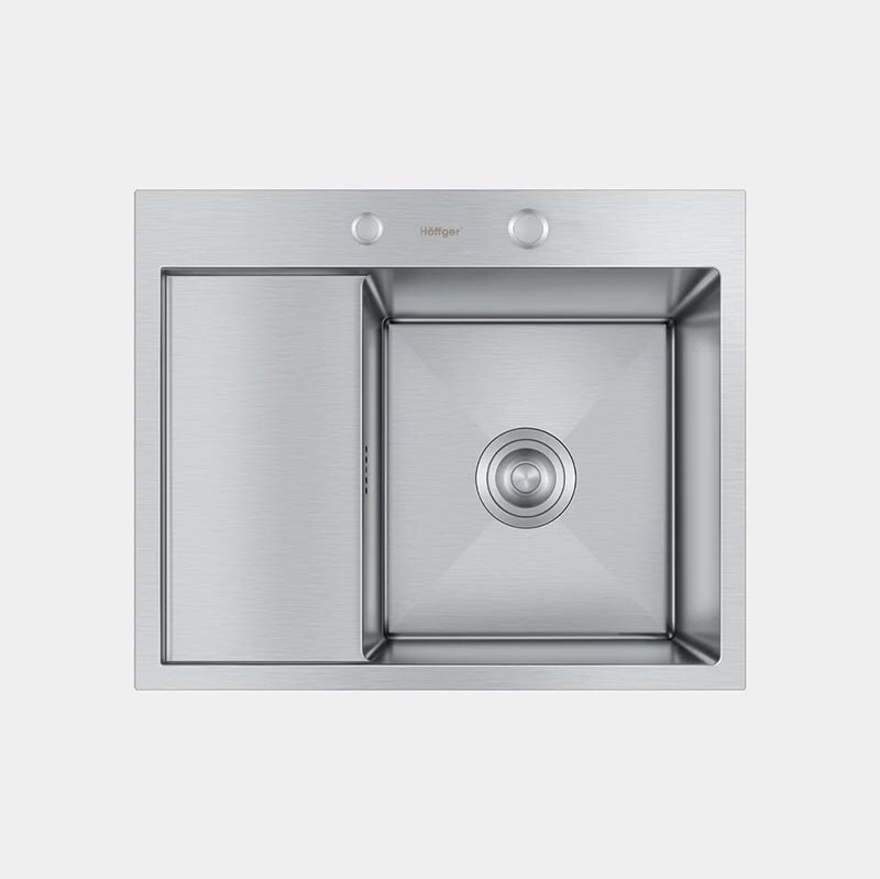 Изображение товара Кухонная мойка Hoffger HFG-5848S-L/HFG-5848S-R satin 58 см нержавеющая сталь