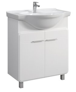 Изображение товара Тумба под раковину Belux Капри Н 75 - подвесная и напольная мебель для ванной белый глянец