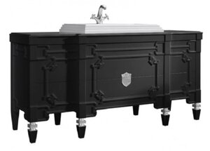 Изображение товара Тумба под раковину Belux Кастилия Н 170-06 172 см напольная черный глянец хром