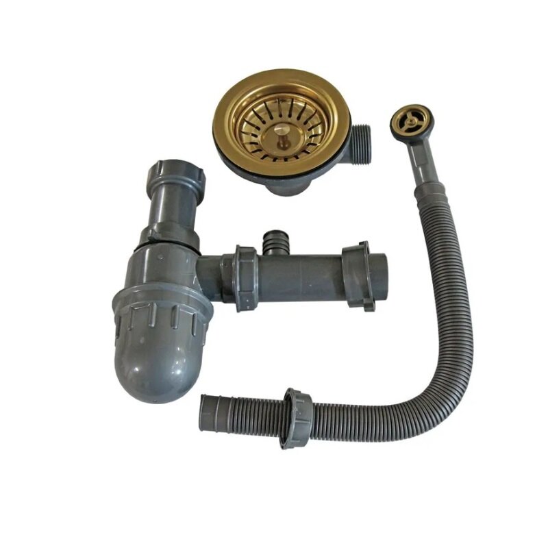 Изображение товара Сифон с выпуском и переливом Zorg PVD W 1 BRONZE, бронза