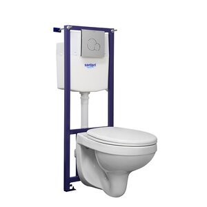 Изображение товара Инсталляция Santeri с унитазом Альфа, подвесной, белый, каскадный слив