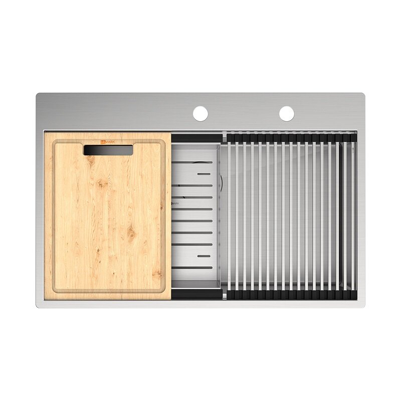 Изображение товара Кухонная мойка Lemark Iordana 78 см из нержавеющей стали с аксессуарами