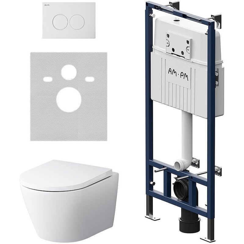 Изображение товара Инсталляция для унитаза Am.Pm Sense IS110101 с унитазом FlashClean и сиденьем микролифт