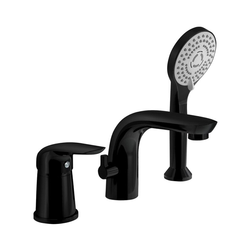 Изображение товара Смеситель для ванны Orange Flipo M60-333b с душевым гарнитуром, черный матовый