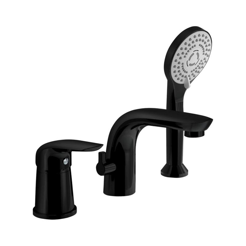 Изображение товара Смеситель для ванны Orange Flipo M60-333b с душевым гарнитуром, черный матовый