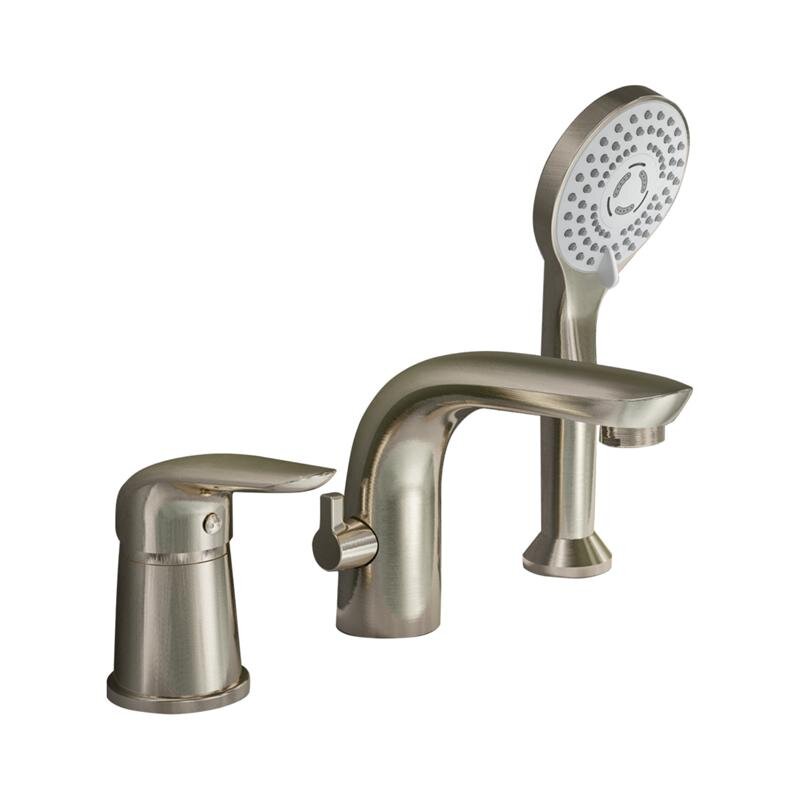 Изображение товара Однозахватный смеситель для ванны с душевым гарнитуром и никелевым покрытием