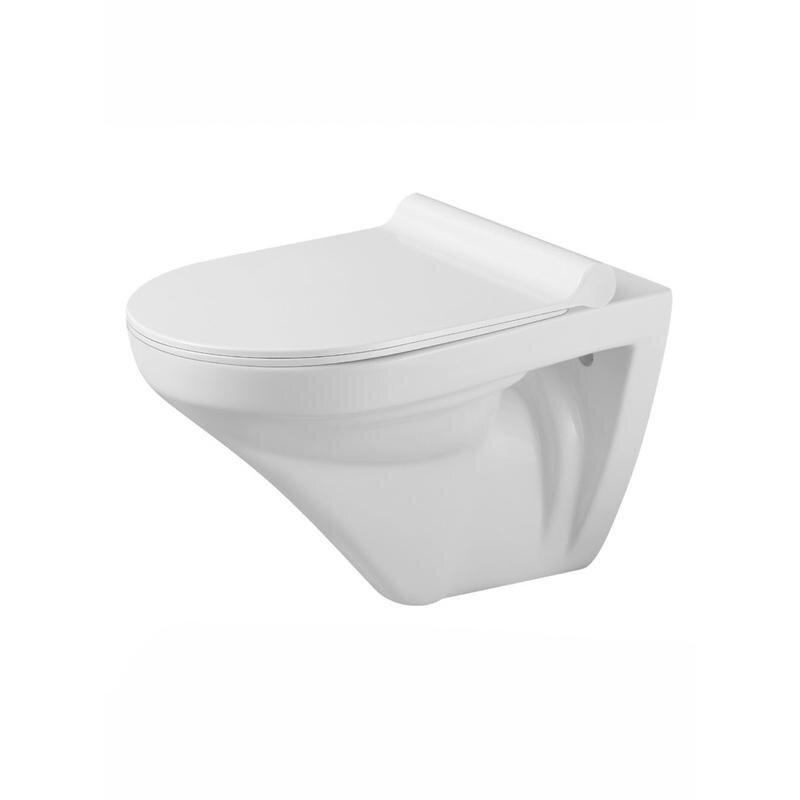 Изображение товара Подвесной безободковый унитаз Agger AT06100 с мягким закрыванием и каскадным смывом Изображение товара Подвесной безободковый унитаз Agger AT06100 с мягким закрыванием и каскадным смывом