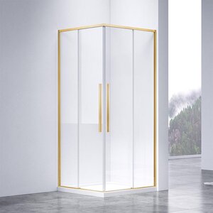Изображение товара Душевой уголок Vincea Slim-N VSS-4SN900CLG 90 х 90 см, стекло прозрачное, профиль брашированное золото