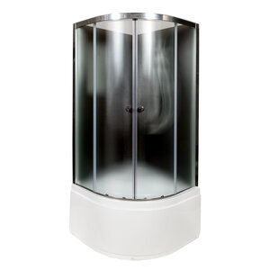 Изображение товара Стильная душевая кабина AvaCan B10BLACK 100x100 см без крыши с матовым стеклом