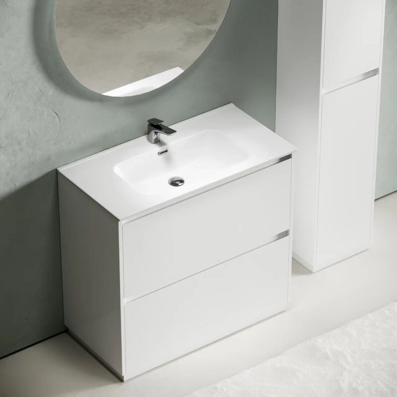 Изображение товара Тумба под раковину Sancos Libra Floor LB90FW 90 см белый глянец напольная