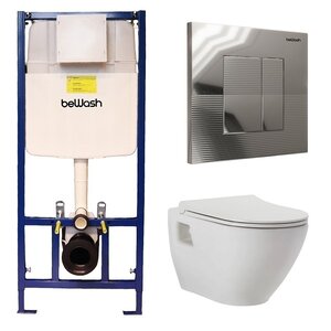 Изображение товара Инсталляция BeWash Vettern с унитазом, сиденье микролифт, клавиша Fide