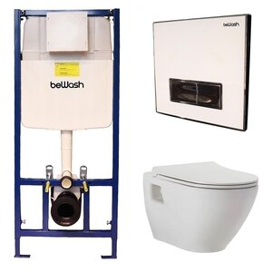 Изображение товара Инсталляция BeWash Vettern 74P05BY82201 с унитазом, микролифтом и стеклянной клавишей