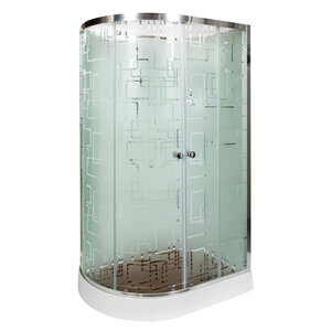 Изображение товара Душевая кабина AvaCan EM1511LN/EM1511RN 98233/98242, 110 x 80 см, без крыши, поддон низкий, левая/правая, стекло матовое с узором, профиль хром