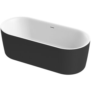 Изображение товара Акриловая ванна Cezares METAURO-INT-Central-180-80-60-B-W-MATT, цвет черный матовый