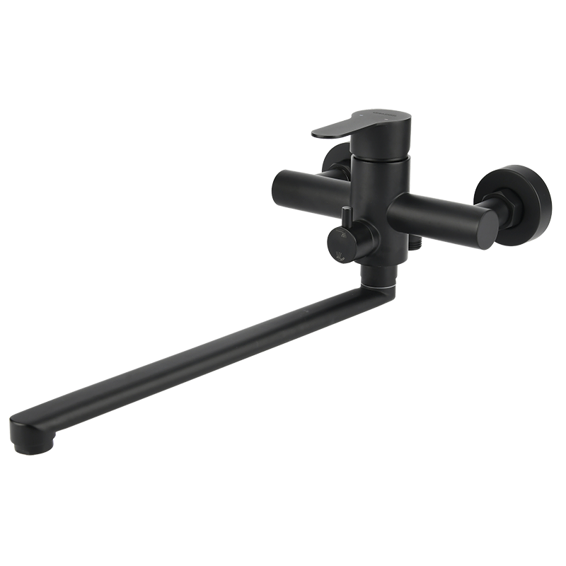 Изображение товара Смеситель Osgard Hugg Black 12223, для ванны и душа, с душевым гарнитуром, черный матовый