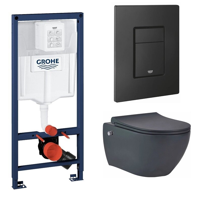 Изображение товара Система инсталляции Grohe Rapid SL GRH939303670 с унитазом beWash Bogen и функцией биде