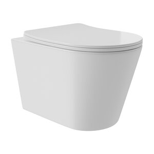 Изображение товара Подвесной безободковый унитаз Aqueduto Cone Plus CONT0210, смыв торнадо, с сиденьем микролифт, цвет белый