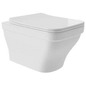 Изображение товара Подвесной безободковый унитаз Aqueduto Esteta EST0110, с сиденьем микролифт, цвет белый