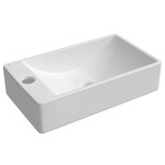 Раковина Aqueduto Requeno PEQL0210/PEQR0210, 38 см, фарфор, цвет белый, отверстие под смеситель слева/справа - фото 1