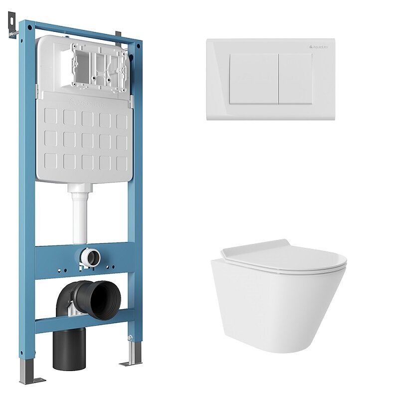 Изображение товара Комплект инсталляции Aqueduto AQDS032T с безободковым унитазом Cone и системой Tornado