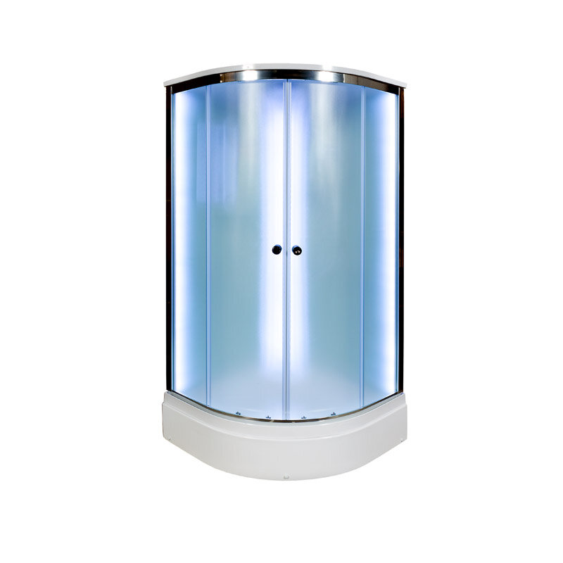 Изображение товара Душевая кабина Avacan D271SLED 98451, 100 х 100 см, LED-подсветка, с крышей, поддон средний, стекло матовое, профиль хром