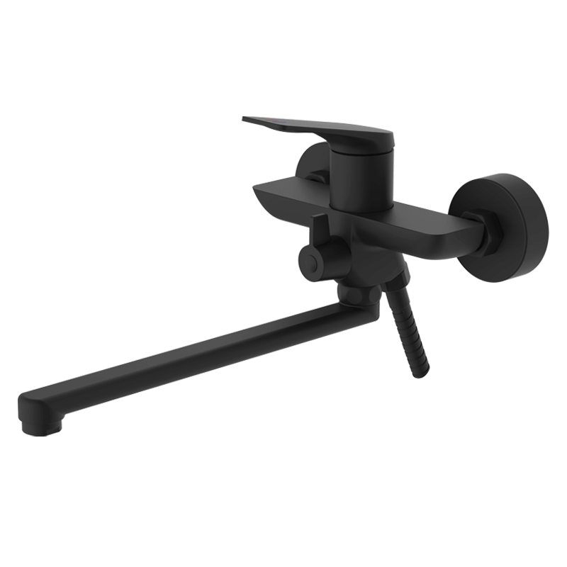 Изображение товара Смеситель Osgard Solen Black 58223, для ванны и душа, с душевым гарнитуром, черный матовый