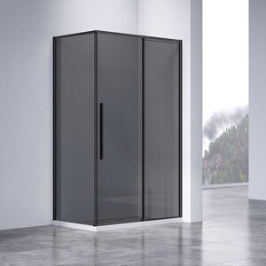 Изображение товара Душевой уголок Vincea Slim-N VSR-4SN9014CGB, 140 х 90 см, тонированное стекло, профиль черный