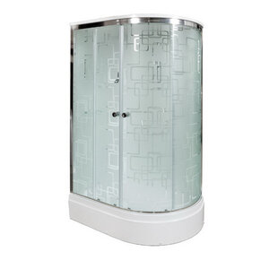 Изображение товара Душевая кабина AvaCan EM2712L/EM2712R 98490/98480, 120 x 80 см, с крышей, поддон средний, левая/правая, стекло матовое с узором, профиль хром