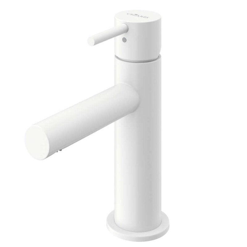 Изображение товара Смеситель для раковины Cezares LEAF-LSM1-L-BIO, с донным клапаном, белый матовый