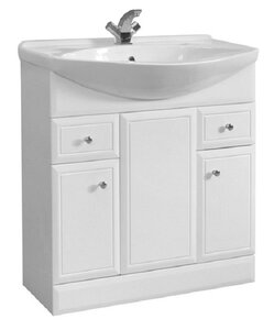 Изображение товара Тумба под раковину Belux Стиль Н 80-02, 4810924286222, 80 см, напольная, белый глянцевый