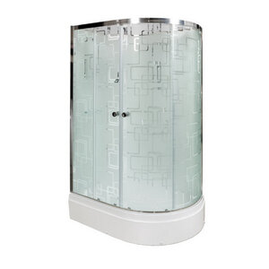 Изображение товара Душевая кабина AvaCan EM2712LN/EM2712RN 98496/98486, 120 x 80 см, без крыши, поддон средний, левая/правая, стекло матовое с узором, профиль хром