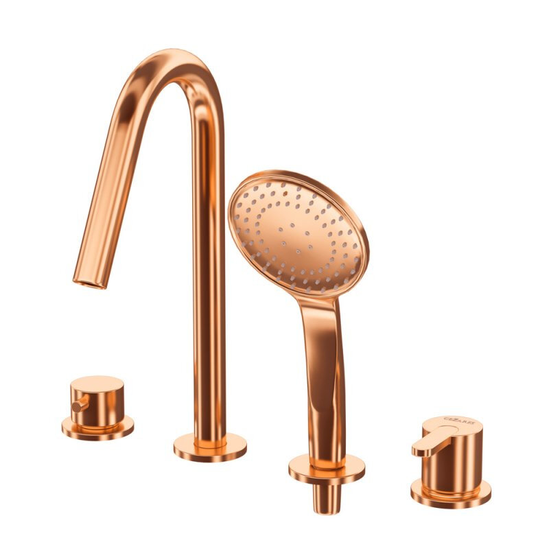 Изображение товара Смеситель для ванны и душа Cezares LEAF-BVDM4-SS, на борт ванны, sunset