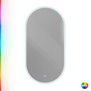 Изображение товара Зеркало Cezares Ellise CZR-SPC-ELS-500-950-RGB-TCH, 50 см, с подсветкой RGB, цвет белый