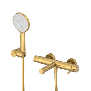 Изображение товара Смеситель для ванны и душа Cezares RELAX-VD-BORO, с душевым гарнитуром, брашированное золото