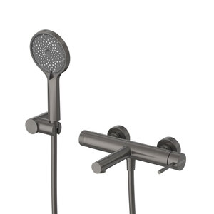 Изображение товара Смеситель для ванны и душа Cezares RELAX-VD-GM, с душевым гарнитуром, оружейная сталь
