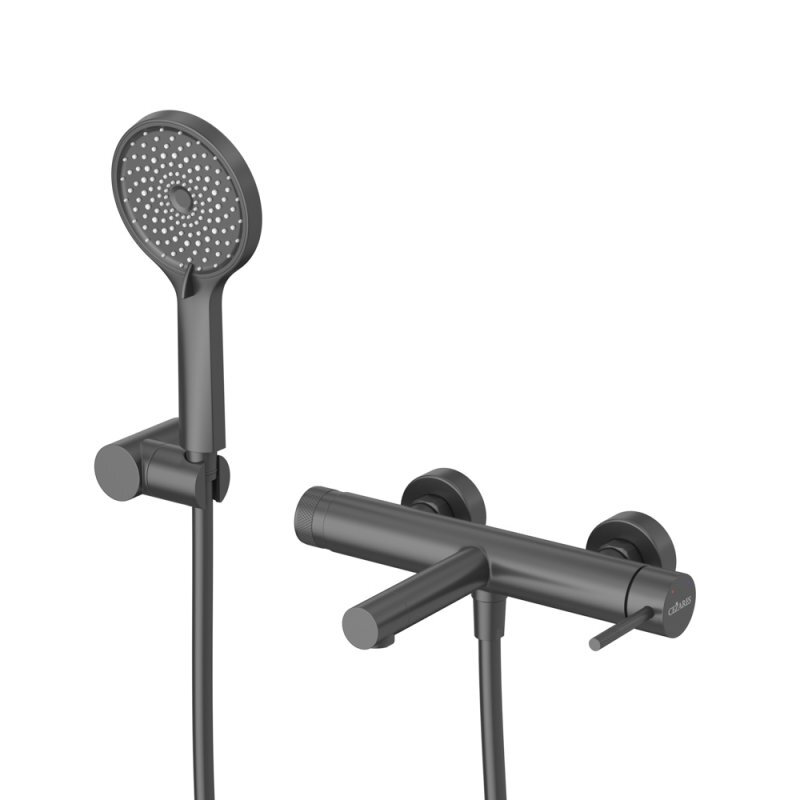 Изображение товара Смеситель для ванны и душа Cezares RELAX-VD-NOP, с душевым гарнитуром, черный матовый