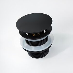 Изображение товара  Донный клапан Vincea VDR0-4B, клик-клак, без перелива, черный матовый